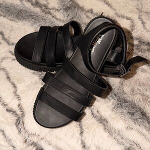 Jellypop Black Strappy Platform Sandals